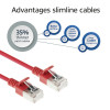 ACT Czerwony 5m LSZH S/FTP CAT6A Slimline kabel krosowy bez zaczepów z złączami RJ45 (DB7505)