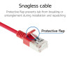 ACT Czerwony 5m LSZH S/FTP CAT6A Slimline kabel krosowy bez zaczepów z złączami RJ45 (DB7505)