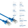 ACT Niebieski 7m LSZH S/FTP CAT6A Slimline kabel krosowy Snagless z złączami RJ45 (DB7607)