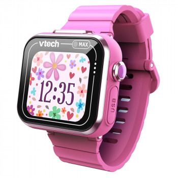 VTech KidiZoom Smart Watch MAX różowy smartwatch dla dzieci z podwójnymi aparatami, ponad 20 grami, trackerem aktywności, wodoodporny