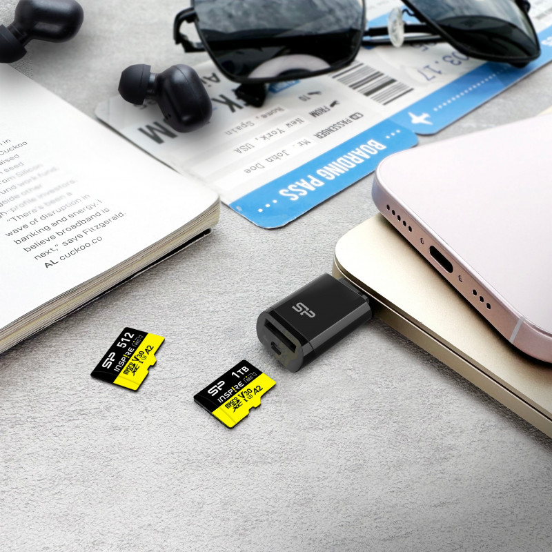 Silicon Power C200 USB-C 3.2 czytnik kart microSD - Czarny