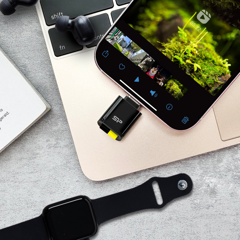Silicon Power C200 USB-C 3.2 czytnik kart microSD - Czarny