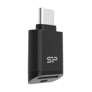 Silicon Power C200 USB-C 3.2 czytnik kart microSD - Czarny
