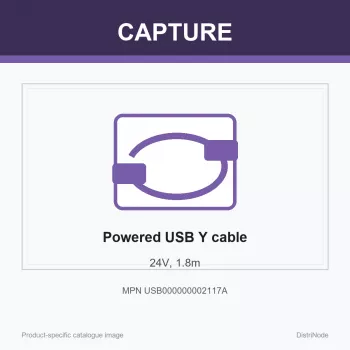 Capture kabel Powered USB Y 24V, 1,8 m, 50 g, 189 mm, 138 mm, 37 mm, 184 g