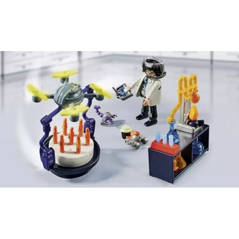 Playmobil 71450 My Life: Naukowcy z robotami Impreza o tematyce naukowej w laboratorium z dronem transportowym i robotami Zabawna pomysłowa zabawa w odgrywanie ról Arti