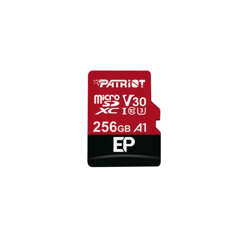 Karta pamięci MicroSDXC PATRIOT PEF256GEP31MCX 256 GB Class 10 U3 V30 odczyt 100 MB/s zapis 80 MB/s z adapterem SD