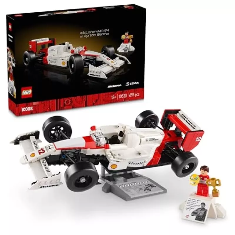 Zestaw LEGO McLaren MP4/4 Ayrton Senna 10330 — model w skali LEGO ICONS do ekspozycji
