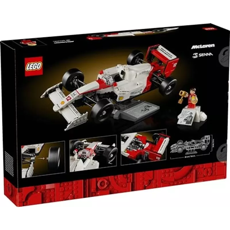 Zestaw LEGO McLaren MP4/4 Ayrton Senna 10330 — model w skali LEGO ICONS do ekspozycji