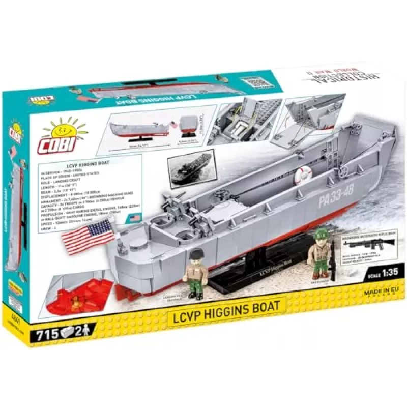 Zestaw konstrukcyjny Cobi LCVP Higgins Boat 715 elementów wiek 8+