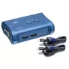 TRENDnet 2-portowy przełącznik KVM USB i zestaw kabli, rozdzielczość 2048 x 1536, monitorowanie urządzeń, automatyczne skanowanie, dźwiękowe potwierdzenie, USB 1.1, zgodny z