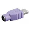 Kabel zmieniający płeć złącza Microconnect USBA-M/PS2-F fioletowy