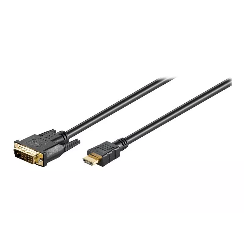 Wentronic Goobay HDMI™ / DVI-D kabel, Czarny, 3 m - 19pol. HDMI™-Plug>DVI-D (18+1) Plug (51581)