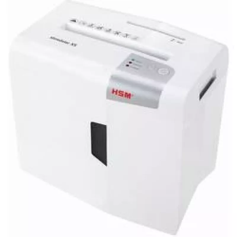 Niszczarka papieru HSM X5 cięcie cząsteczkowe P-4, szerokość robocza 22 cm, cząstki 4,5 mm, pojemność 5 arkuszy, kosz 18 l