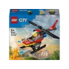 LEGO City Śmigłowiec strażacki 60411 zabawka konstrukcyjna, 85 elementów, obrotowe łopaty, 1 minifigurka, wiek 5+ (220×90×60 mm)