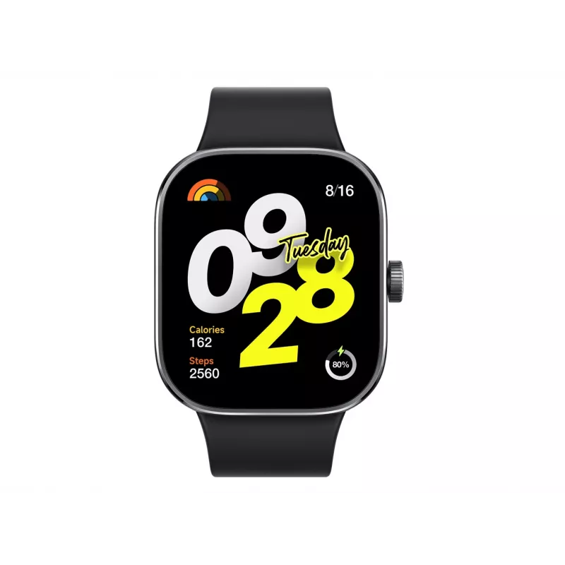 Xiaomi Redmi Watch 4 - Smartwatch z paskiem - TPU - Czarny - Rozmiar nadgarstka: 135-205 mm - Wyświetlacz 5 cm (1,97)