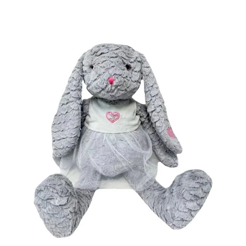 Pluszowa zabawka TULILO Maskotka Różowy Królik 32 cm Szary - pluszowy królik 32 cm