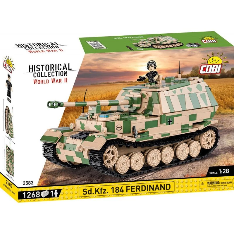 Cobi Historical Collection WWII SD. Pojazd. Czołg Ferdinand, Wielokolorowy