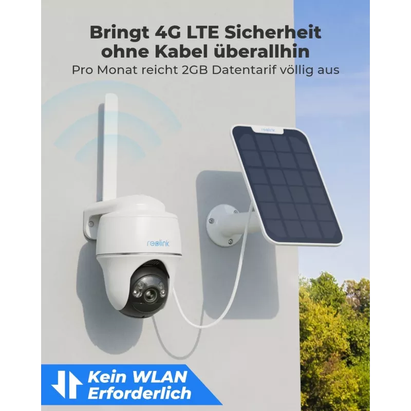 Reolink Go Series G430 - Zewnętrzna kamera na baterię 5MP, sieć 4G LTE, detekcja osób/pojazdów/zwierząt, panoramowanie 355° i pochylanie 140°
