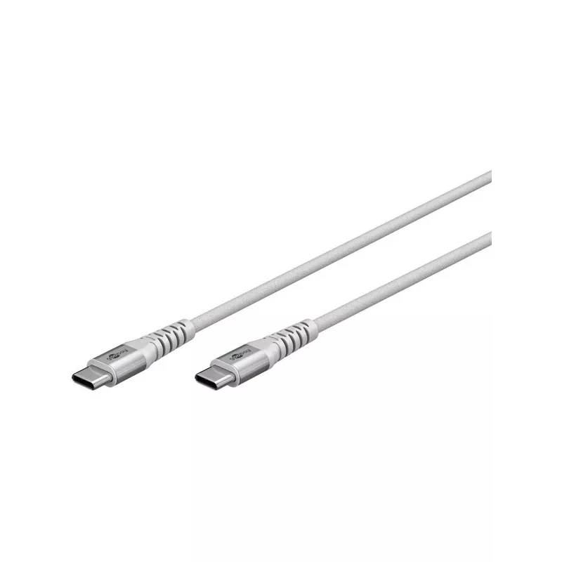 super-soft kabel w oplocie USB 2.0, wtyk USB-C > wtyk USB-C (biały, 3 metry)