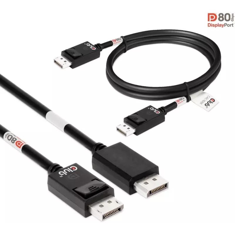 Kabel CLUB3D DisplayPort 2.1 Dwukierunkowy z certyfikatem VESA DP80 4K240Hz, 8K60Hz lub 10K30Hz M/M 1,2m/3,94ft