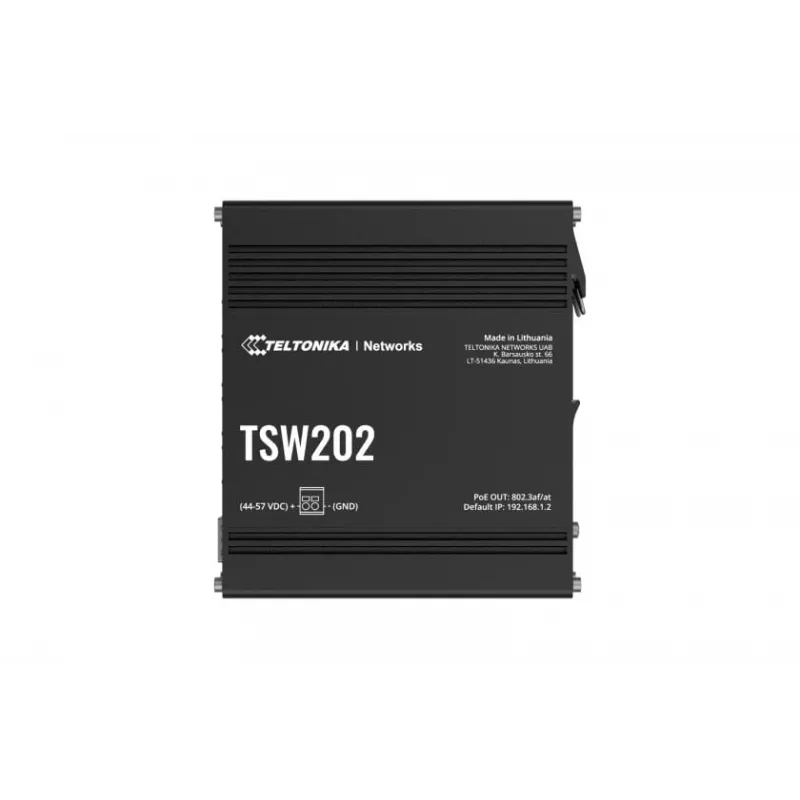 Teltonika TSW202 Zarządzalny przełącznik L2 Gigabit Ethernet (10/100/1000) Power over Ethernet (PoE) Aluminium, Niebieski