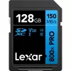 Karta pamięci SDXC Lexar 128GB UHS-I 800xPRO Class 10 U3 V30 — 150 MB/s odczyt, 45 MB/s zapis, czarna