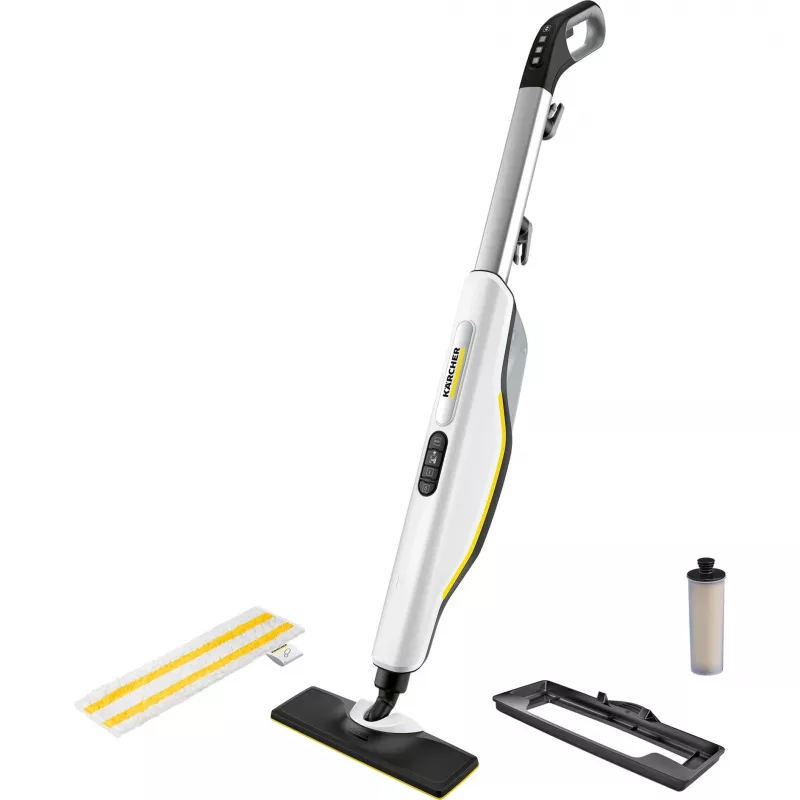 Mop parowy Kärcher SC 3 UPRIGHT — zbiornik 0,5 l, 1600 W, nagrzewanie w 30 s, wyjmowany zbiornik, nakładka do dywanów