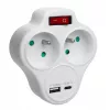 Elektryczna podwójna rozdzielacz gniazda MACLEAN MCE336E z 2 portami USB, typ E