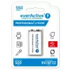 Akumulator wielokrotnego ładowania everActive 6F22/9V Li-ion 550 mAh z USB TYPE C