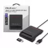 Czytnik kart ID QOLTEC Smart chip — USB, czarny, 84,5×65×16 mm, 63 g