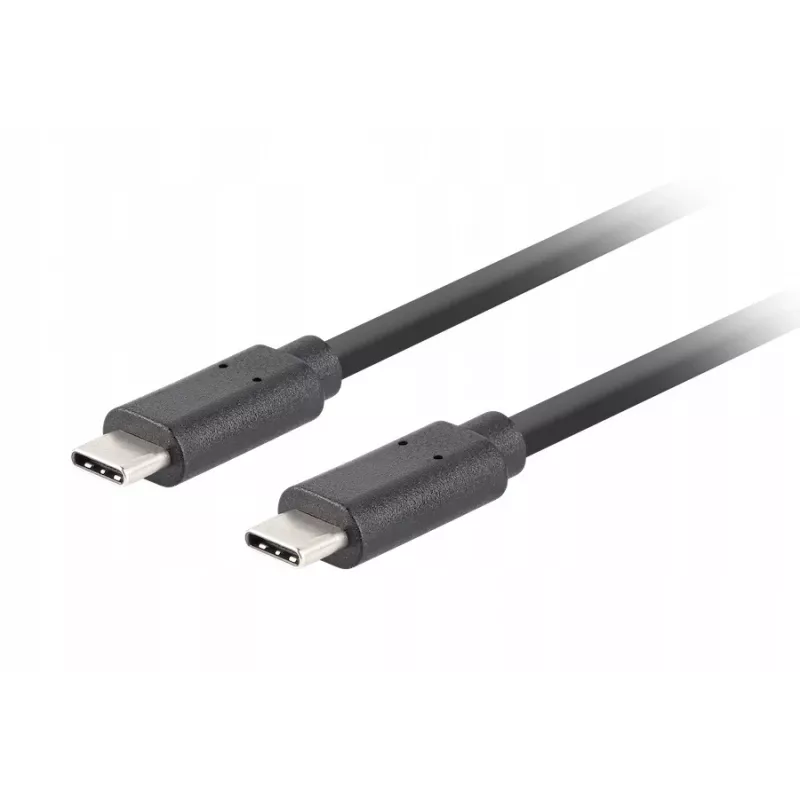 Kabel USB C na C LANBERG CA-CMCM-32CU-0018-BK USB 3.2 Gen 2, 1,8 m, czarny, 100 W PD, wideo 4K
