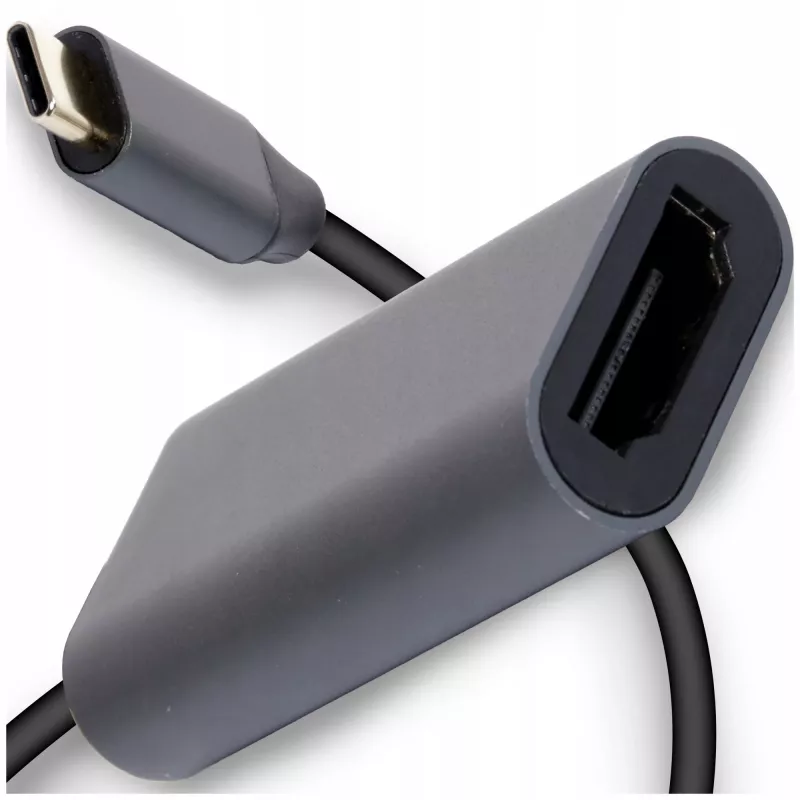adapter kablowya IBOX USB-C na HDMI, model IACFAK, USB-C (męski) na HDMI (żeński), 4K 60Hz, proste złącza, srebrny