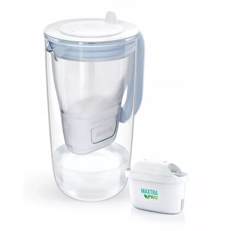 Dzbanek filtrujący wodę BRITA 1050452, MAXTRA, zbiornik 2,5 L (1,4 L przefiltrowanej), niebiesko-biały