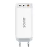 Ładowarka sieciowa SAVIO LA-07 GaN 65W, USB, QC4.0+, PD 3.0, Biała