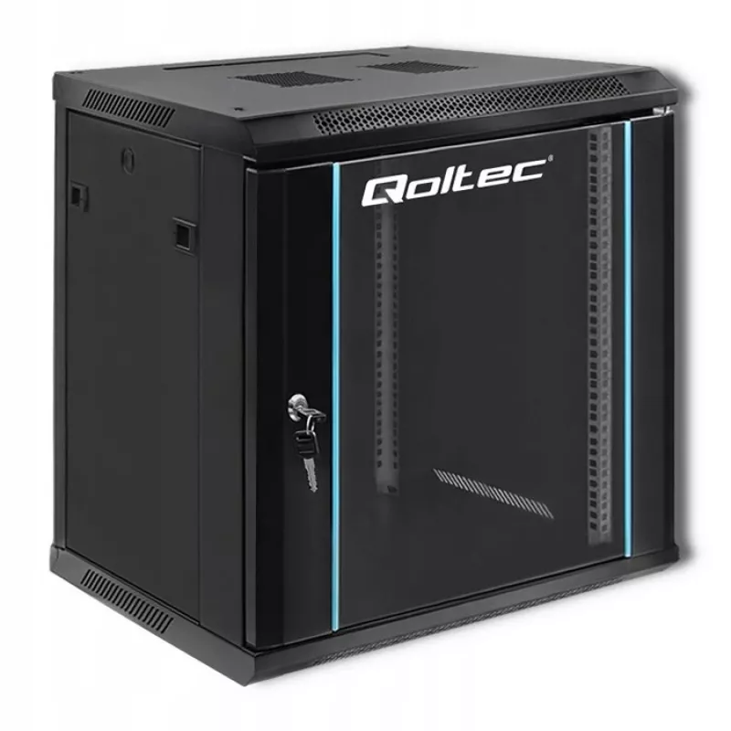 Szafa rack 19 inch QOLTEC 54464 12U 600x635x450 Czarna