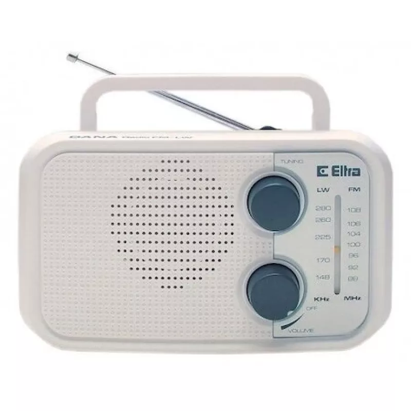 Radio Eltra DANA białe – przenośne radio analogowe, kompaktowa konstrukcja stołowa
