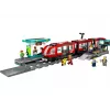 Zestaw budowlany LEGO City Tramwaj i stacja do odgrywania ról dla dzieci z zabawkowym tramwajem, prezent dla chłopców i dziewczynek od 7 lat, którzy kochają pojazdy