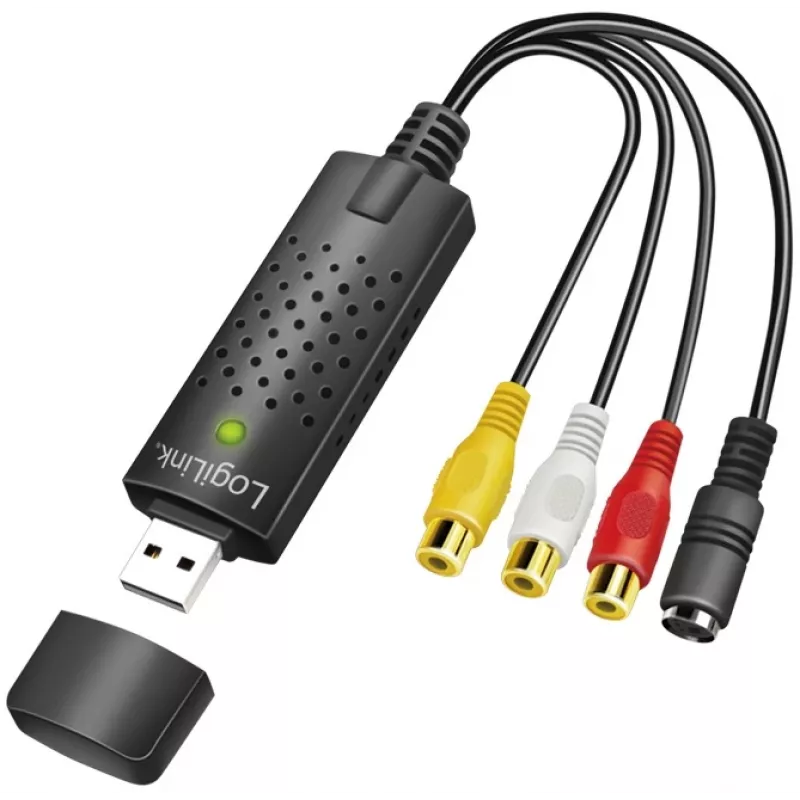 LogiLink USB 2.0 A/V Grabber. USB A/M na 3xCinch + MiniDIN5/F. Czarny