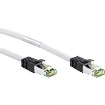 Wentronic Goobay - Kabel krosowy - RJ-45 (M) do RJ-45 (M) - 10 m - SFTP, PiMF - CAT 8.1 - Bezhalogenowy, Odlewany, Bezzaczepowy, Linka - Biały (55129)
