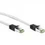 Wentronic Goobay - Kabel krosowy - RJ-45 (M) do RJ-45 (M) - 10 m - SFTP, PiMF - CAT 8.1 - Bezhalogenowy, Odlewany, Bezzaczepowy, Linka - Biały (55129)
