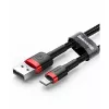 Kabel USB-A do Lightning Baseus Cafule 2.4A QC 3.0, 1 m — czarno-czerwony