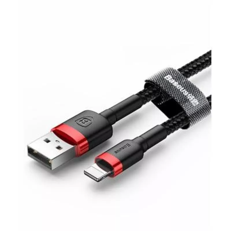 Kabel USB-A do Lightning Baseus Cafule 2.4A QC 3.0, 1 m — czarno-czerwony