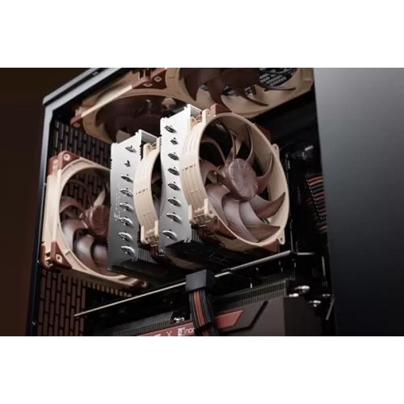 Chłodzenie powietrzem Noctua NH-D15 G2 HBC, dwa wentylatory 140 mm, 1250–1500 RPM, 155,6 m³/h, 12 V, miedź, 152×150×168 mm