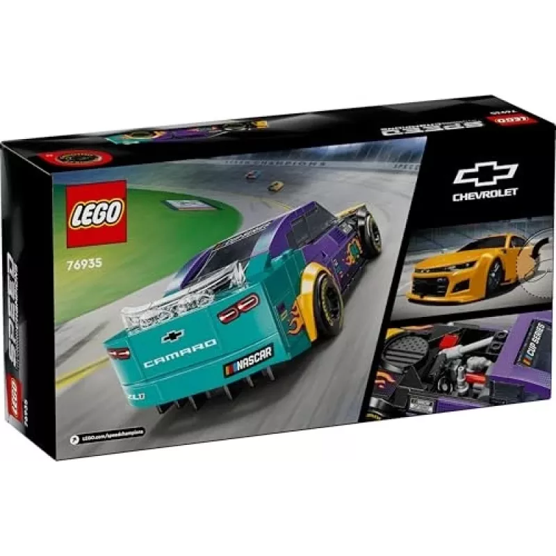 Klocki konstrukcyjne LEGO Speed Champions 76935 NASCAR Next Gen Chevrolet Camaro ZL1, 328 elementów, 1 minifigurka, wiek 9+