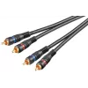 Wentronic Goobay - Kabel audio - Composite Audio - RCA (S) na RCA (S) - 1,5 m - Podwójnie ekranowany kabel koncentryczny - Czarny (50032)