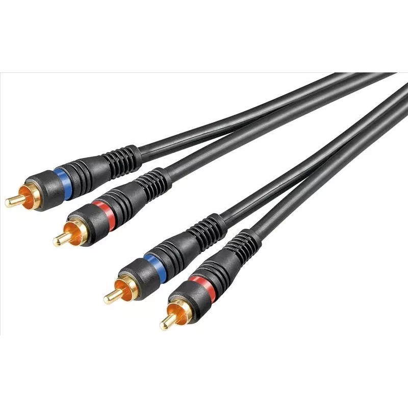 Wentronic Goobay - Kabel audio - Composite Audio - RCA (S) na RCA (S) - 1,5 m - Podwójnie ekranowany kabel koncentryczny - Czarny (50032)