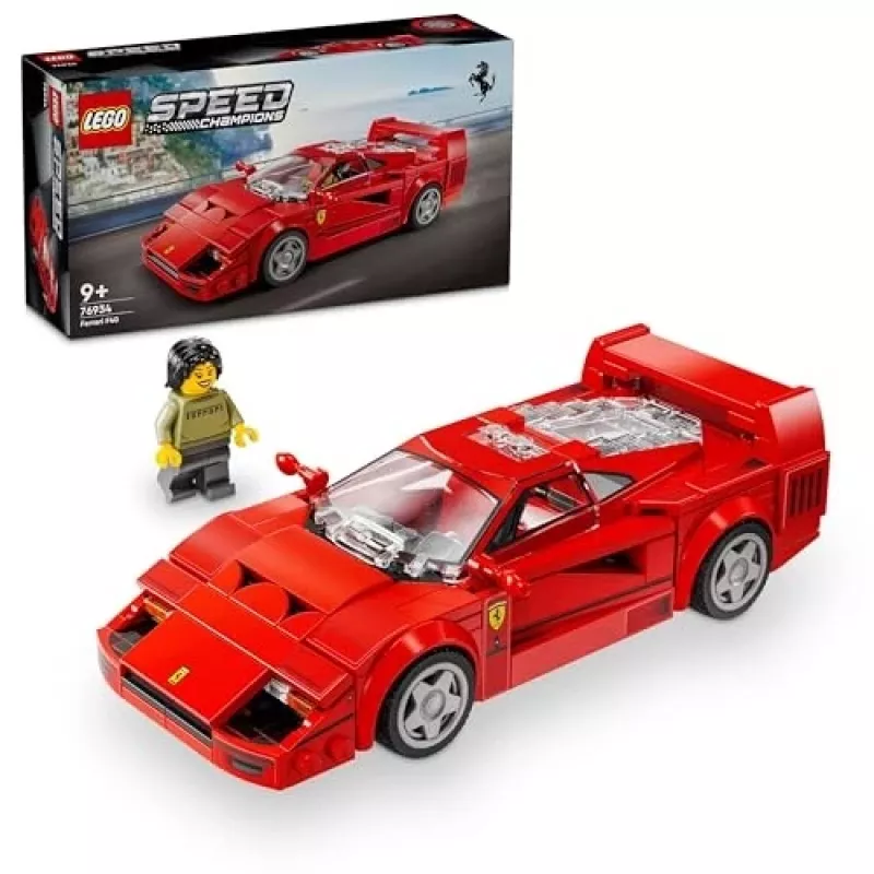 LEGO Speed Champions Ferrari F40 Supercar Zestaw do Budowania Samochodu Zabawkowego dla Chłopców i Dziewczynek od 9 Lat z Minifigurką Kierowcy