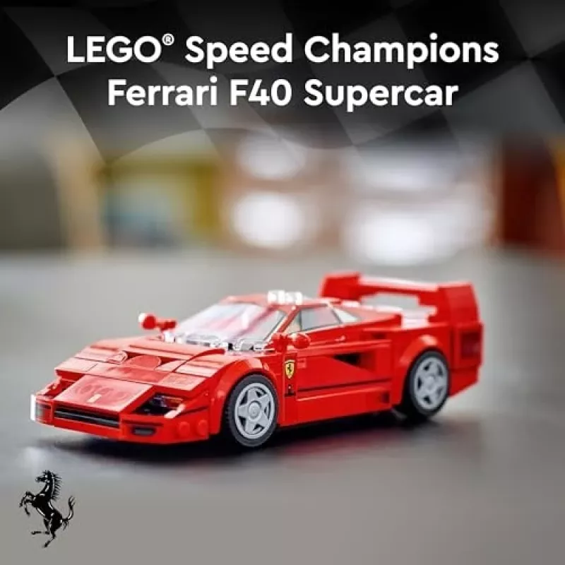 LEGO Speed Champions Ferrari F40 Supercar Zestaw do Budowania Samochodu Zabawkowego dla Chłopców i Dziewczynek od 9 Lat z Minifigurką Kierowcy