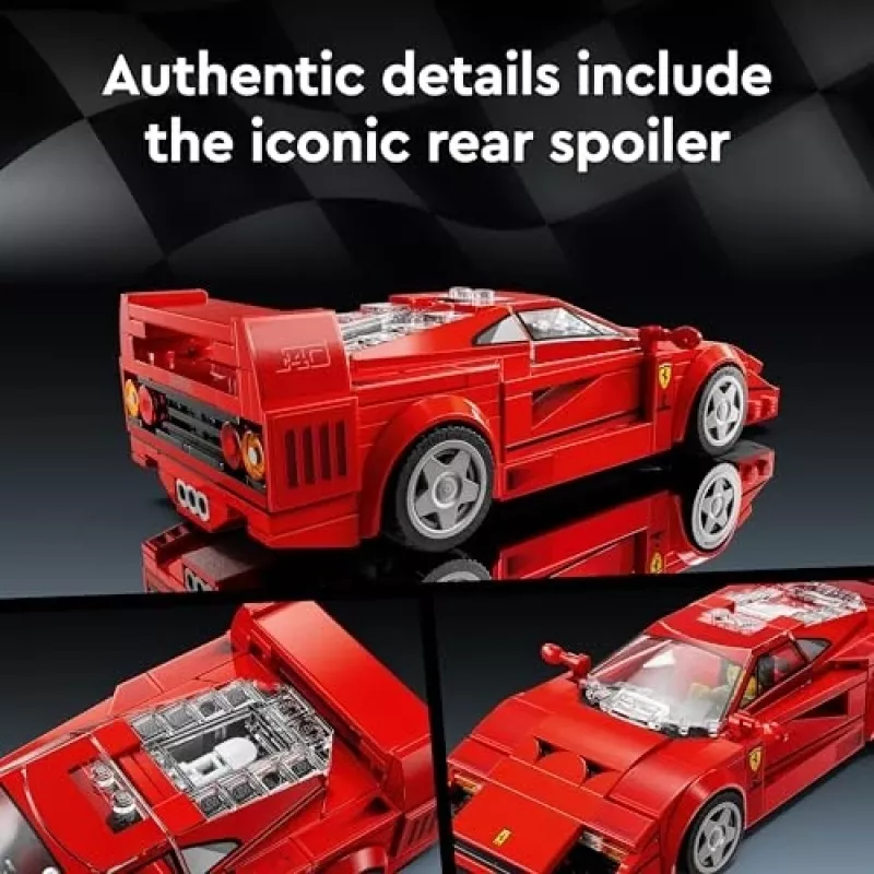 LEGO Speed Champions Ferrari F40 Supercar Zestaw do Budowania Samochodu Zabawkowego dla Chłopców i Dziewczynek od 9 Lat z Minifigurką Kierowcy