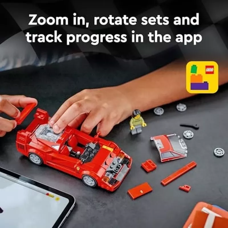 LEGO Speed Champions Ferrari F40 Supercar Zestaw do Budowania Samochodu Zabawkowego dla Chłopców i Dziewczynek od 9 Lat z Minifigurką Kierowcy